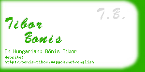 tibor bonis business card