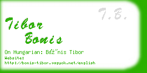 tibor bonis business card